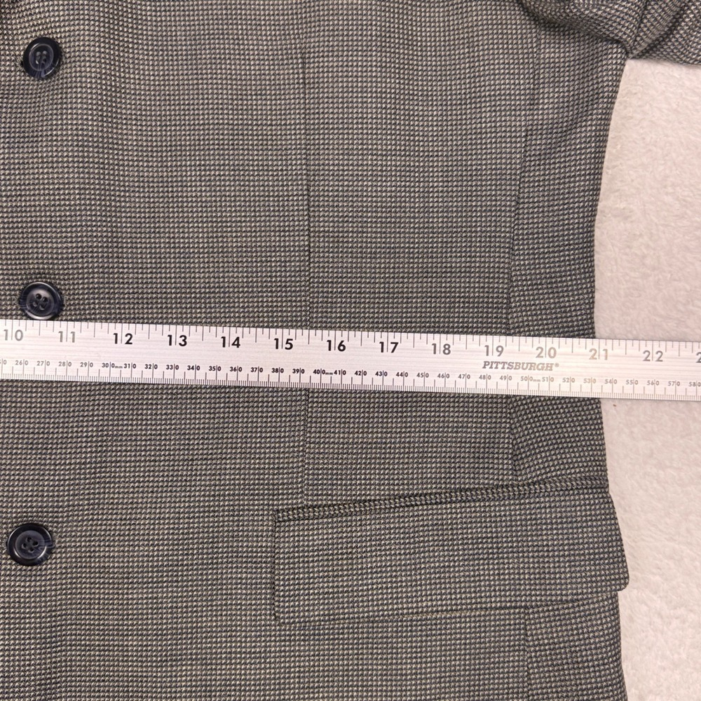 Andrew Fezza Blazer‎ Mens 43R Gray Houndstooth Wool/Silk/Poly/Rayon - Picture 9 of 15